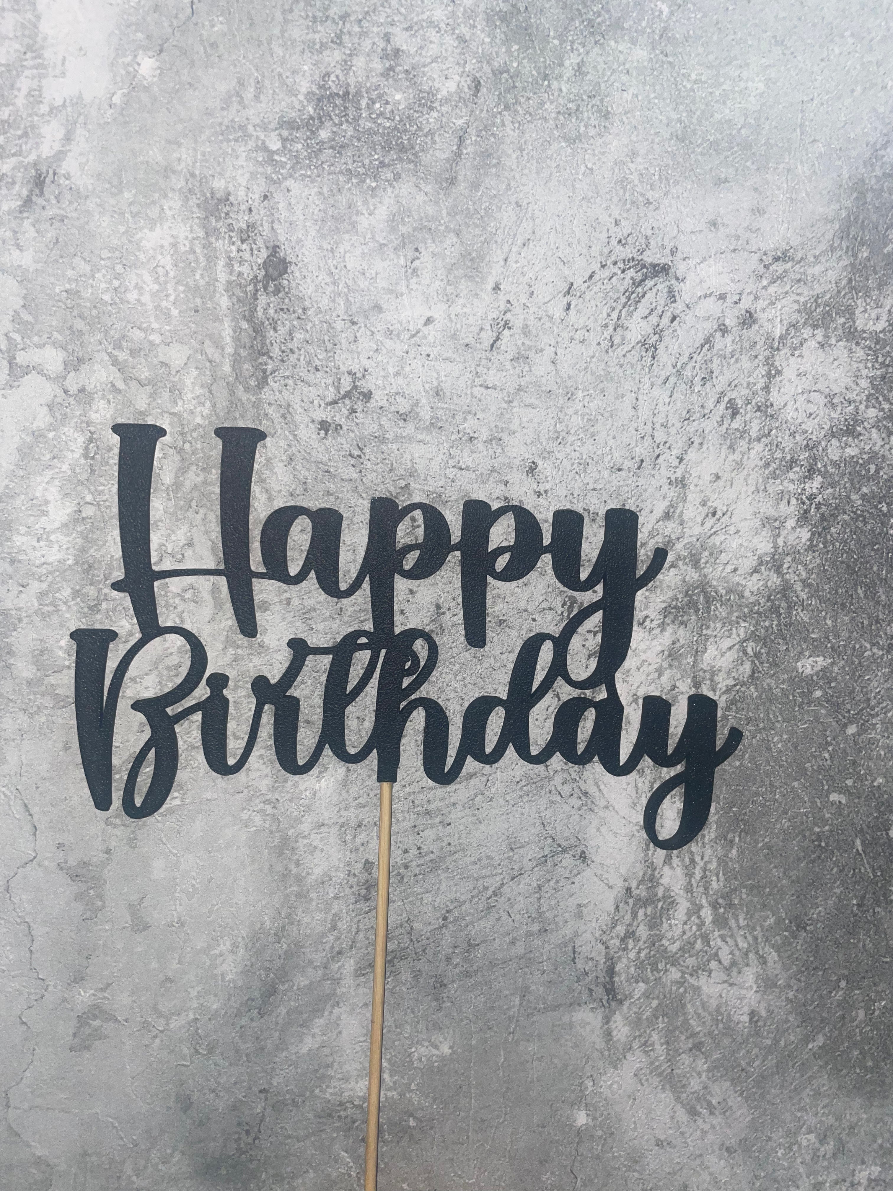 Topper na tort – Happy Birthday Klasyczny napis