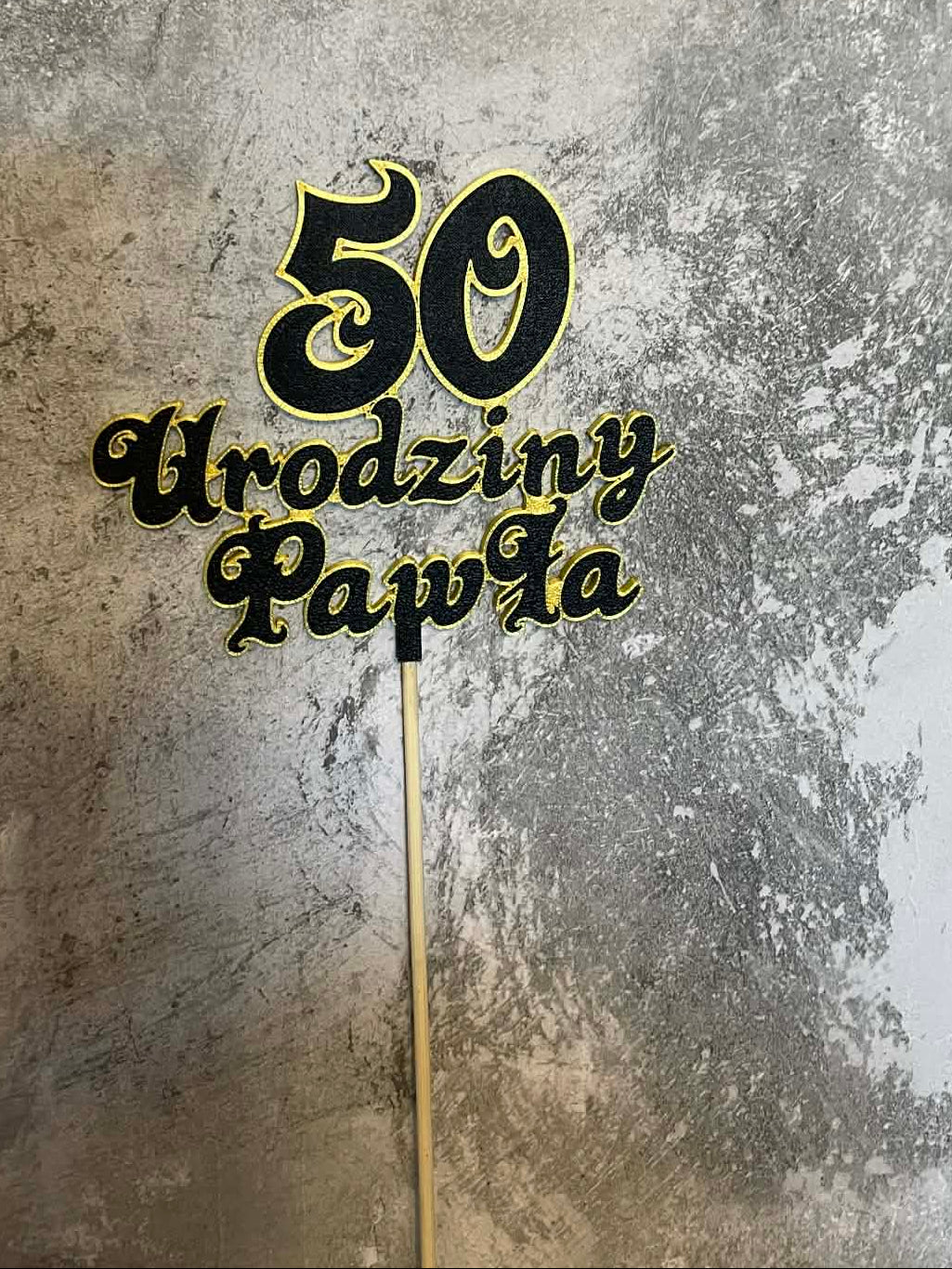 Topper na tort - z imieniem i wiekiem – personalizowany (Imię + Wiek)