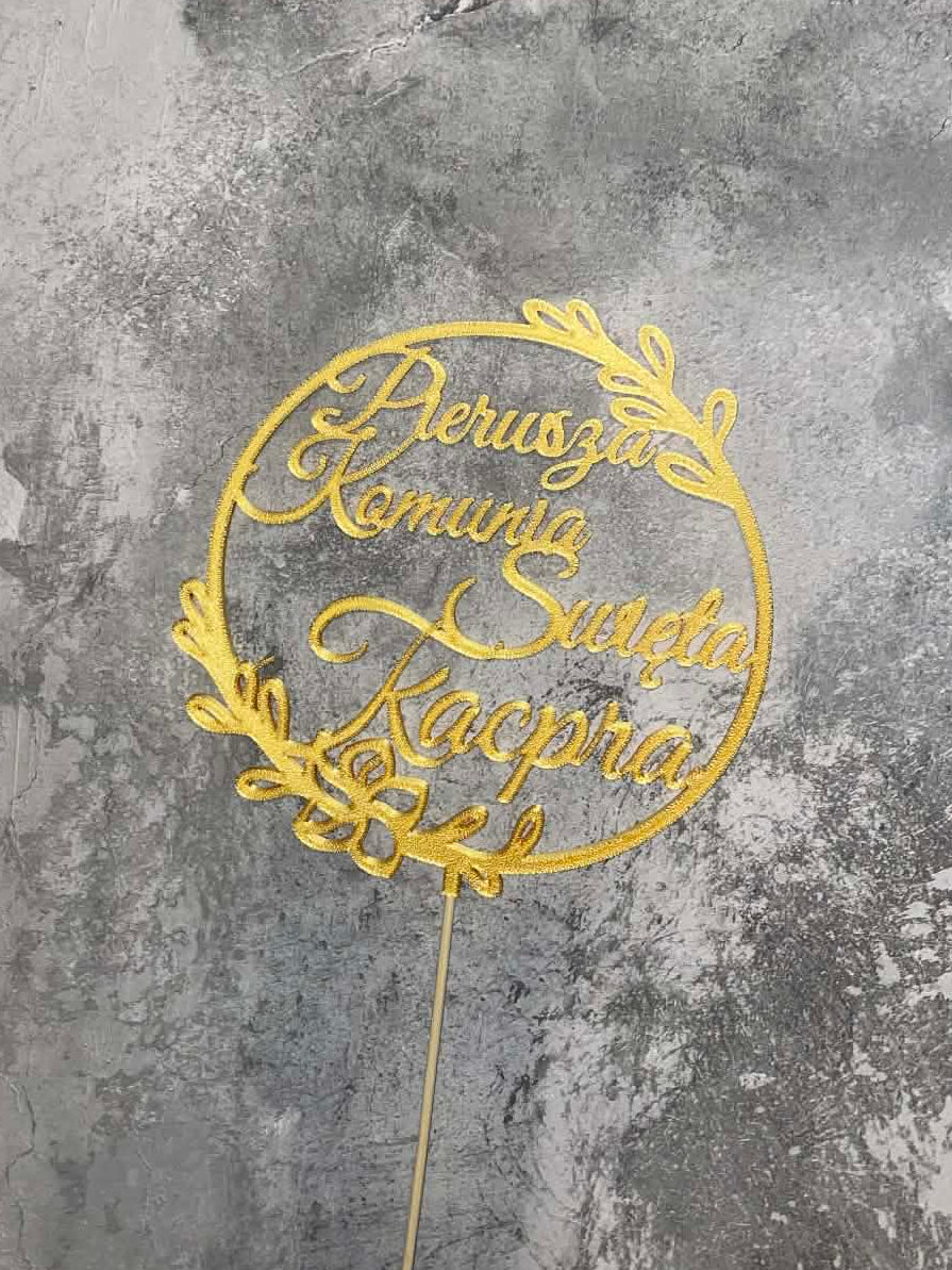 Topper na tort - Pierwsza Komunia Święta Personalizowany (Imię)