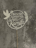 Topper na tort „Pierwsza Komunia Święta” z imieniem – personalizowana dekoracja (Imię)