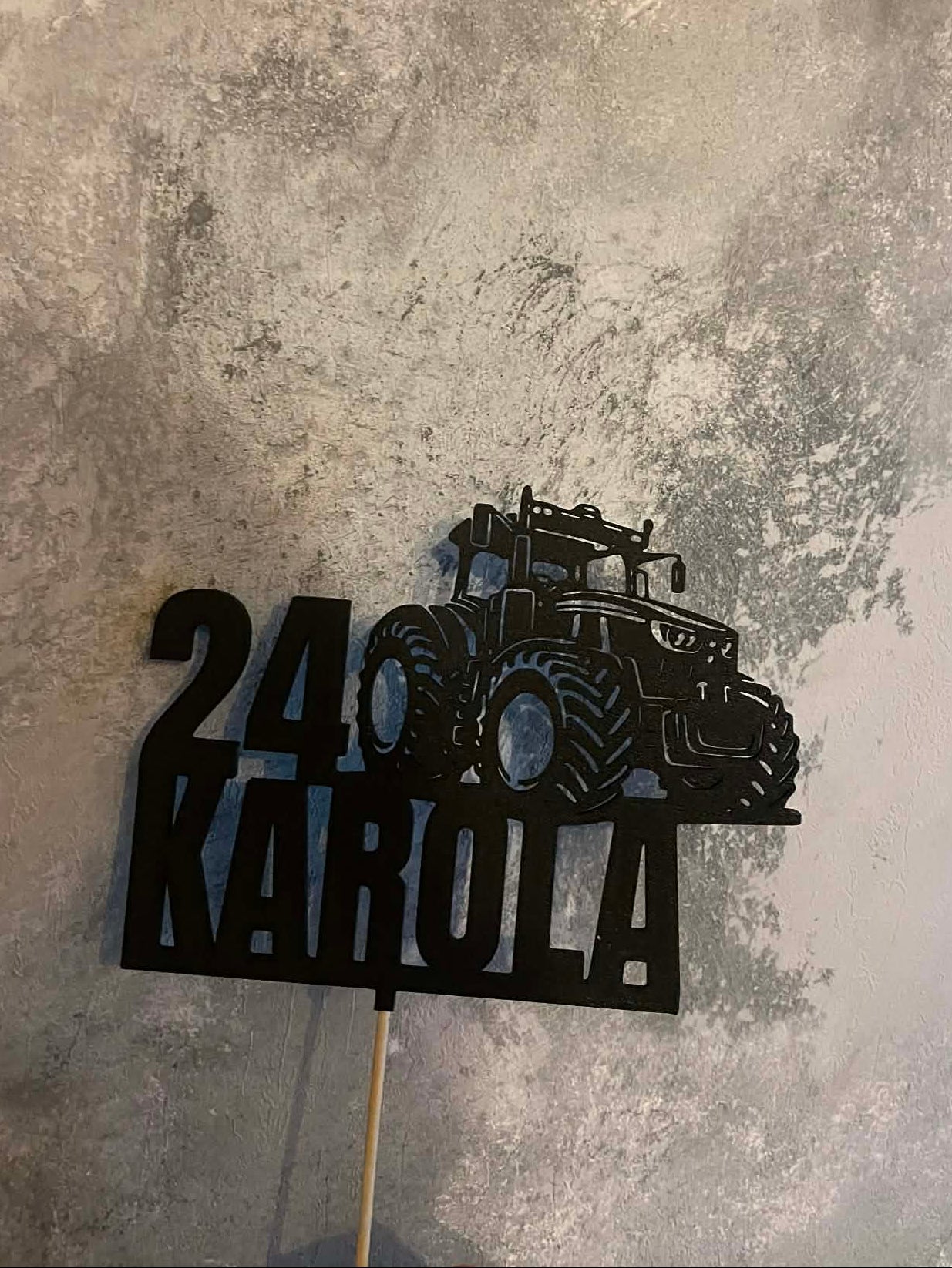 Topper na tort – Traktor Personalizowany (Imię + Wiek)